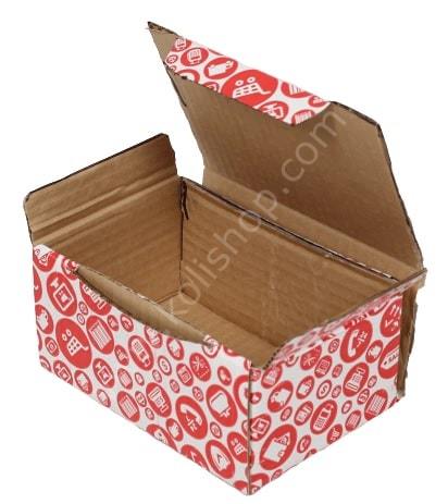 Alışveriş Desenli Kutu 15.5x11x7.5 cm - Kırmızı